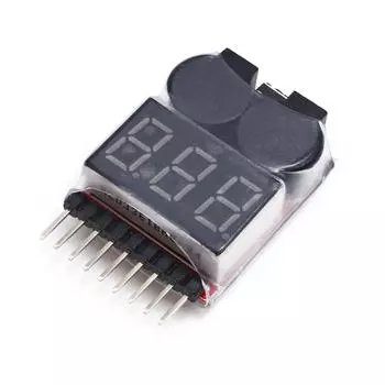 2 в 1 1-8S Lipo/Li-ion/Fe аккумулятор тестер напряжения зуммер низкого напряжения сигнализация проверка для транспортных средств и игрушек с дистанционным управлением