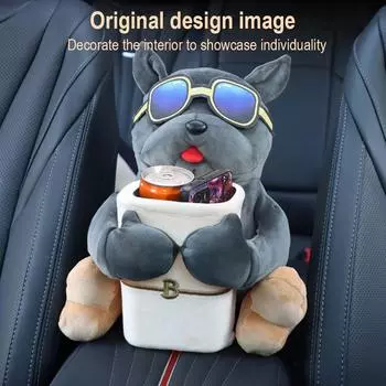 2 в 1 автомобильная коробка для салфеток, мультяшная плюшевая кукла, автомобильный подлокотник для салфеток, ящик для мусора и контейнер для хранения, держатель для бумаги R5T9