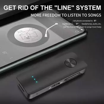 2-в-1 беспроводной аудиоадаптер Bluetooth 5.4 приемник передатчик 3,5 мм Aux Lossless Sound Mic для автомобильного динамика ТВ ПК Airplan V1c9