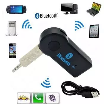 2 в 1 беспроводной Bluetooth музыкальный аудио приемник 5.0 3,5 мм потоковый автоматический A2DP адаптер для наушников AUX чёрный