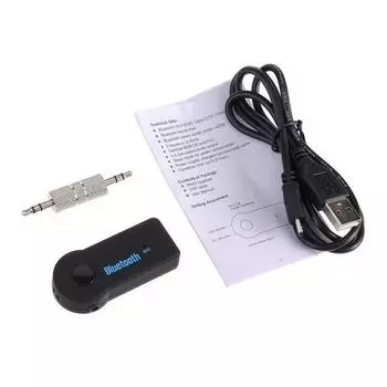 2 в 1 беспроводной Bluetooth-совместимый музыкальный аудиоприемник Audio 4.0 3,5 мм Авто A2DP наушники AUX адаптер разъем микрофон Handfree автомобиль чёрный