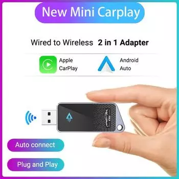 2 в 1 беспроводной CarPlay Android Auto адаптер беспроводной Carplay Mini Ai Box USB Dongle для Apple iPhone Android Phone Auto Connect