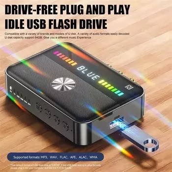 2 в 1 Bluetooth 5.3 передатчик приемник 3.5 мм Aux Aptx адаптивный Ll HD беспроводной адаптер подключение двух Bluetooth гарнитур телефонов чёрный
