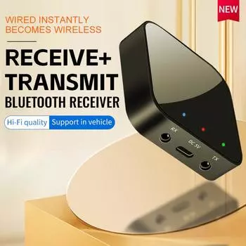 2 в 1 Bluetooth 5.3 приемник и передатчик 3,5 мм AUX стерео беспроводной аудио-музыкальный адаптер Bluetooth-передатчик для автомобильных наушников для ПК и ТВ