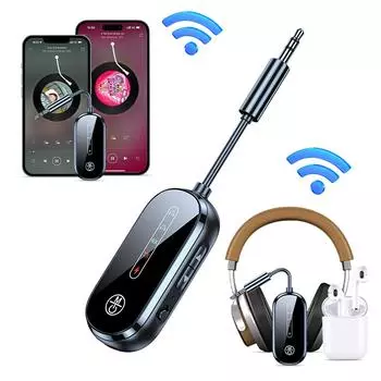 2 в 1 Bluetooth 5.4 аудио передатчик приемник 3,5 мм AUX разъем беспроводной адаптер для самолета микрофон для ТВ автомобильный комплект динамик ПК наушники