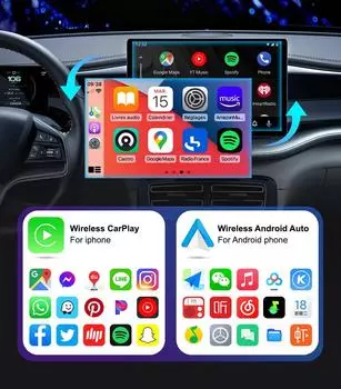 2 в 1 CarPlay и Android Auto Mini Ai Box беспроводной адаптер Carplay проводное подключение к беспроводному Bluetooth WiFi подключение Plug and Play