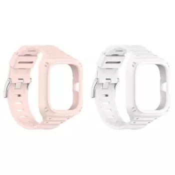 2 в 1 для Redmi Watch 4 Чехол + Ремешок Силиконовый Браслет Замена (розовый) NEW