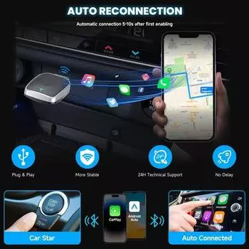 2-в-1 мини-бокс беспроводной Carplay Android Auto Box Plug&Play проводной беспроводной Wifi BT Dongle обновление OTA Auto Connect мини-адаптер