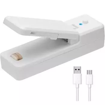 2 в 1 мини-запайщик пакетов, USB зарядка, термосварщики с резаком, перезаряжаемый портативный запайщик для пластиковых пакетов, хранения продуктов питания оранжевый