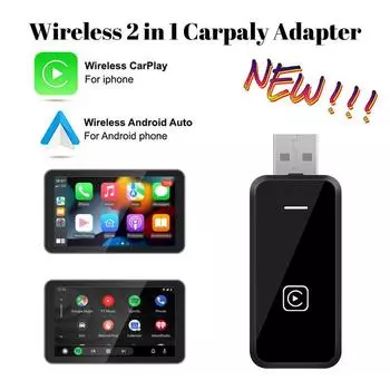 2 в 1 НОВЫЙ беспроводной CarPlay Android Auto беспроводной адаптер Smart Mini AI Box Plug And Play WiFi быстрое подключение универсальный для Nissan зелёный