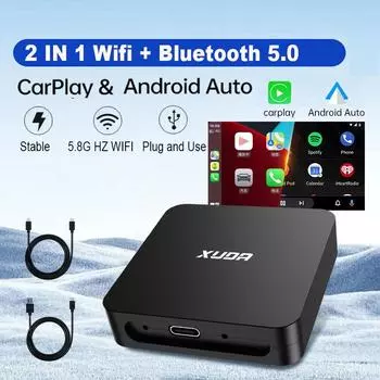 2 в 1 проводной беспроводной CarPlay Android Auto адаптер для OEM автомобильной стереосистемы USB Type C Подключите и используйте для 98% автомобилей для IOS Android
