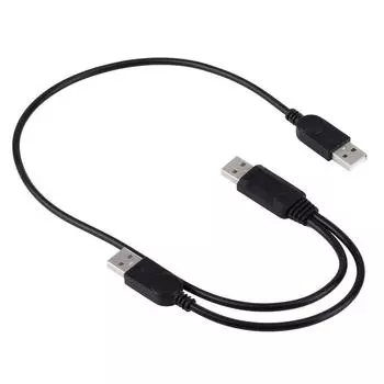 2 в 1 USB 2.0 штекер на 2 двойных USB-кабеля для компьютера/ноутбука, длина: 50см
