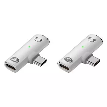 2 в 1 USB C на 3,5 мм адаптер для наушников и зарядного устройства PD 100 Вт для iPhone(белый) ЛУЧШИЙ