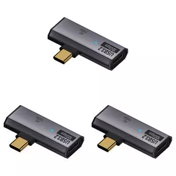 2 в 1 USB-C разветвитель PD 100 Вт для iPhone 15/Series Galaxy S21/S20 (серый) КДЕ
