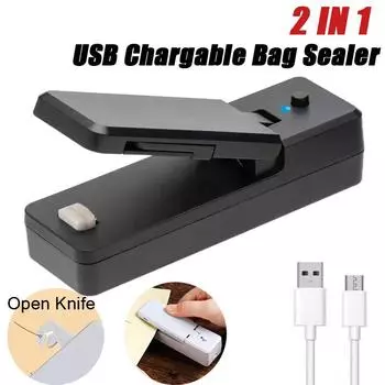 2-в-1 Usb мини-запайщик пакетов, платные термосварщики, перезаряжаемые ручные вакуумные термосварщики, резак для хранения пластиковых пакетов, продуктов питания PINK-BATTERY POWER