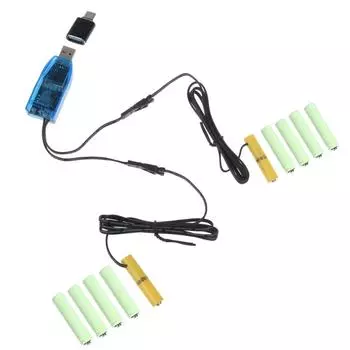 2-в-1 USB-порт типа C на 1 В-24 В, регулируемое напряжение LR03, замените 1-8 батареек для игрушечной светодиодной лампы TYPEC