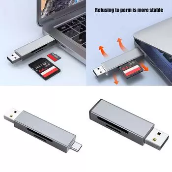 2 в 1 USB Type C к USB Type C SD TF адаптер для чтения карт памяти для ноутбука передачи данных C