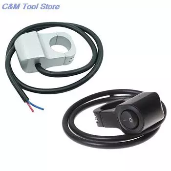 2-Wire 7/8in Aluminum Alloy Motorcycle Handlebar Headlight On/Off Switch чёрный