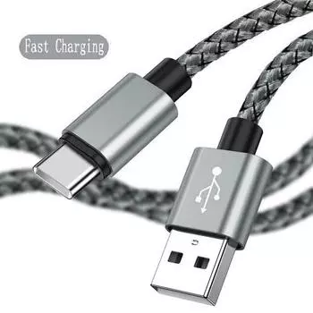 2A USB A to Type C Cable Nylon Braided High-Speed Data Cable USb C Fast Charger Cable Suitable For Xiaomi Samsung 1m