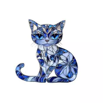 2D Акриловый Синий Ловец Света Кошка Декоративная Подвеска One Size