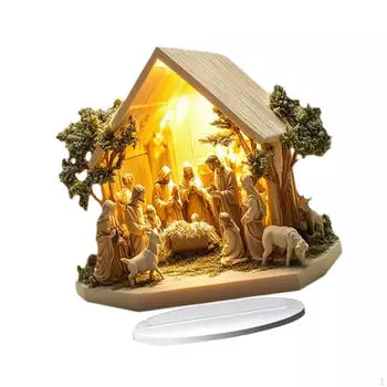 2D Flat Nativity Scene Sculpture for Christmas Celebration House 20x20cm