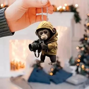 2D Милые модные акриловые плоские подвесные украшения в виде кошки One Size чёрный