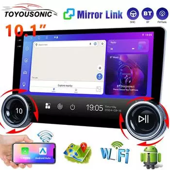 2Din 10.1-дюймовый Carplay Android Auto ips Screen Mirror Link Автомобильное радио WIFI GPS DSP Автомагнитола Мультимедиа Плеер 4-core 2GB+32GB