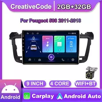2Din для Peugeot 508 2011-2018 Android автомобильное стерео радио мультимедийный видеоплеер навигация GPS головное устройство Carplay 2 + 32 ГБ 1+16GB