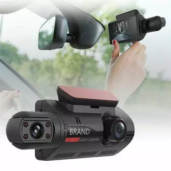 2HC FHD 1080P 3-дюймовая автомобильная видеокамера для записи видео во время движения, видеорегистратор, камера с двумя объективами