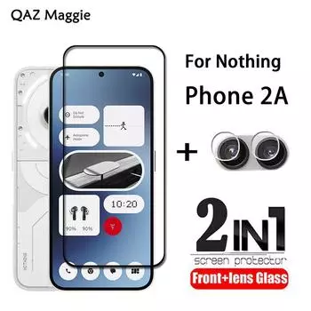 2IN1 For Nothing Phone 2A Стекло Защитная пленка для экрана с полным покрытием Закаленное стекло + пленка для объектива камеры Nothing Phone 2A