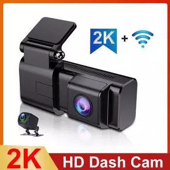 2K + 1080P двойной объектив для мобильного телефона, Wi-Fi, видеорегистратор, передняя и задняя двойная запись, видеорегистратор, мониторинг парковки, записывающее устройство для вождения Single lens чёрный