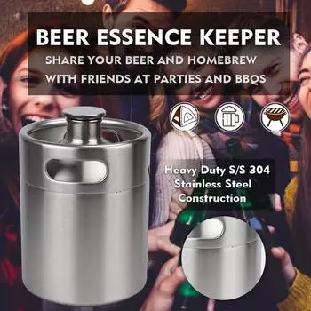 2L/3.6L/5L/8L Мини-кег из нержавеющей стали Кег Пивной заводчик Портативная пивная бутылка Домашнее приготовление пива Аксессуары для бара Инструмент