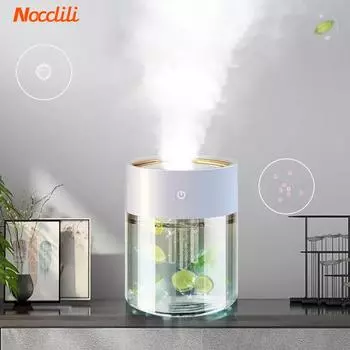 2L Sterilization Humidifier Double Port Spray Air Humidifier with Colorful Atmosphere Light USB Cool Mist Humidifier for Home