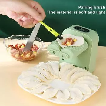 2Modes One Second Forming Dumpling Machine с ложкой-щеткой Электрическая автоматическая машина для упаковки пельменей Кухонные инструменты Инструмент для гёдза зелёный
