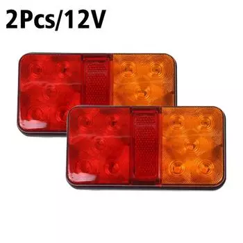 2Pcs 12/24V Stop Indicator Lamp 10 LED Turn Signal Indicator Rear Tail Lights Lamps Motorhome 12V