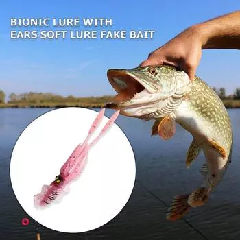 2Pcs 15cm Fishing Lure Squid 3D Eyes Luminous Bionics Soft Baits (Pink) #C