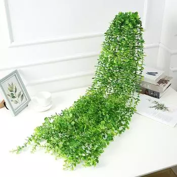 2Pcs 1.2m Eucalyptus Hanging Plant Artificial Hanging Plant Faux Hanging Plants UV Resistant Plastic Plants for Room Wedding Indoor Balcony Decor светло-зеленый