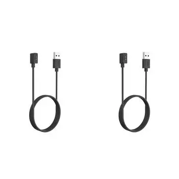 2Pcs 1m Charging Cable for Mi 8 Pro/8/Redmi Band 2/Active Watch 3 (Black)