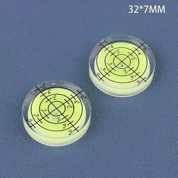 2Pcs 32Mm Spirit-Bubble Level Surface Degree Marking Level Round Measuring Meter Acrylic For Construction Manual Tools Parts 32*7mm зелёный