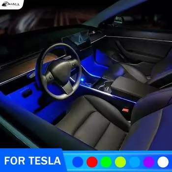 2PCS / 4PCS LED Footwell Light 18 Modes For Tesla Model 3 Model Y S X LED Car Atmosphere Lamp Footwell Lamp Interior Accessories 2 pcs