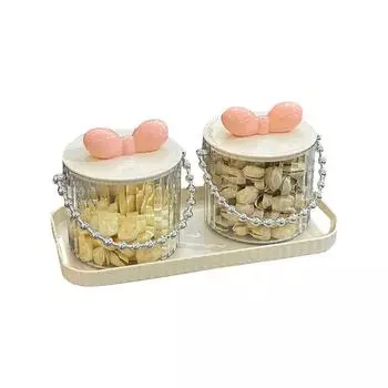 2pcs/4pcs Refreshment Tray Snacks Storage Box Plastic Storage Jar Home Decoration Jar Household 2pcs розовый
