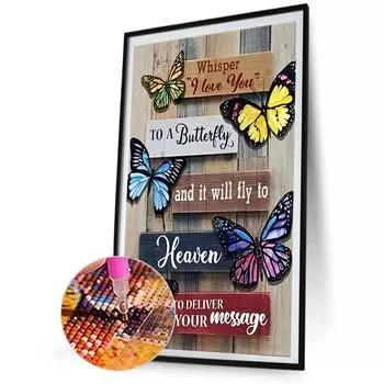 2pcs 5D DIY Full Round Drill Diamond Painting Butterfly Home Decor Art 40x60cm C