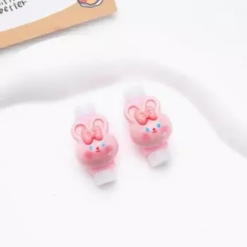 2pcs A Cute Cartoon Data Cable Protective Cover Mobile Phone Charging Cable Anti-break Protector Headphone Cable Protective Shell AVE