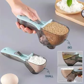 2pcs Adjustable Measuring Spoon Set - Accurate Kitchen Utensils for Baking and Cooking - Plastic, Eight-Speed Scale, Gram, Coffee and Quantitative 2pcs
