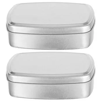 2Pcs Aluminum Soap Boxes Metal Containers Portable Soap Dishes Travel Case Sets Bathroom Products Household Merchandises Storage