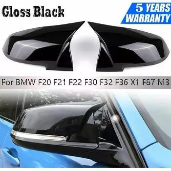 2 шт. Автомобильная накладка на боковое зеркало заднего вида для BMW F20 F21 F22 F23 F30 F31 F32 F36 X1 E84 F87 M2 в стиле углеродного волокна Glossy Black