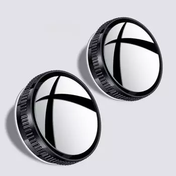 2Pcs Auxiliary Rearview Mirrors 360 Adjustable Car Blind Spot Mirrors Wide Angle Suction Cup HD Small Round Mirror Car Accessory чёрный