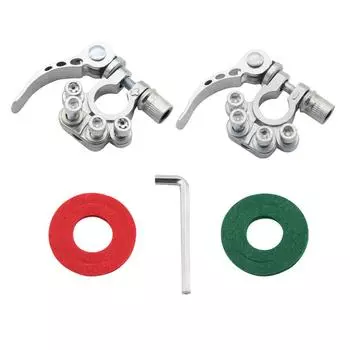 2Pcs Car Battery Terminal Connector 4 Way Positive Negative Pole Quick Release