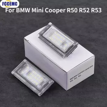 2Pcs Car Led Coche Mini LED Licenses Plate Light Lamp for BMW Mini Cooper R50 R52 R53