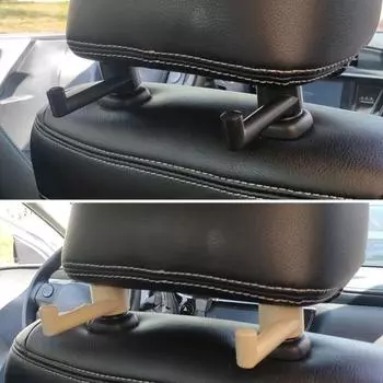 2PCS Car Seat Headrest Hook 360 ° Rotation Headrest Hook Plastic Metal Hanger Back Seat Organizer Hanger Auto Storage Holder чёрный